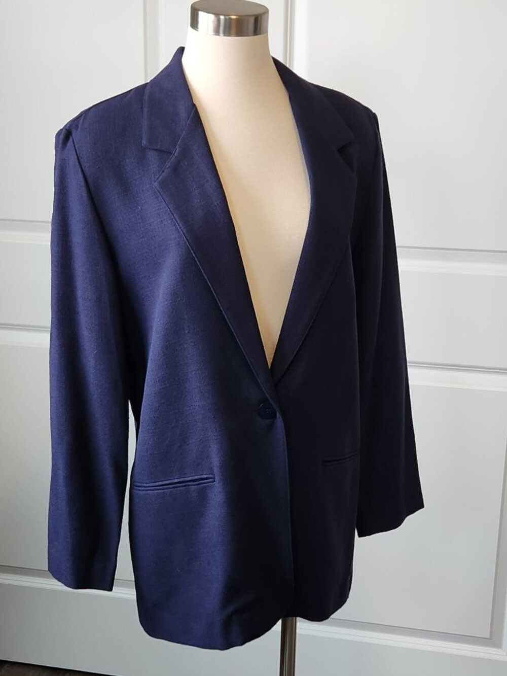 Michele New York Vintage 1990s Navy Blue Blazer Womens Size 10